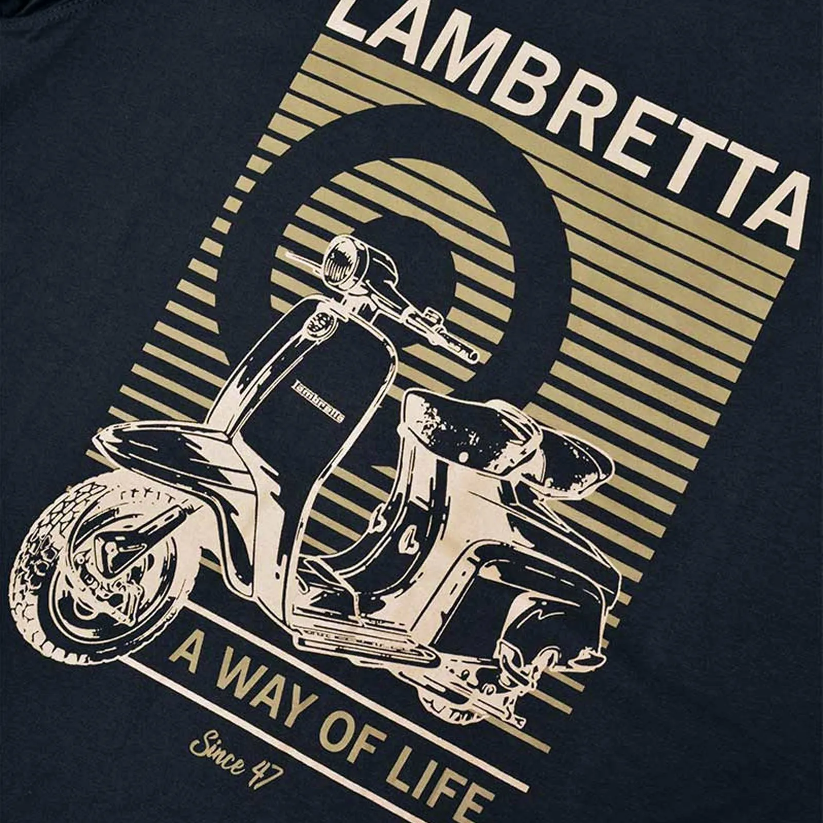 Lambretta Mens Classic Scooter Graphic T-Shirt - Navy