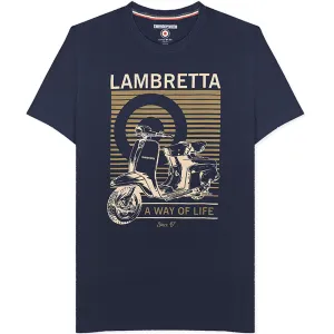 Lambretta Mens Classic Scooter Graphic T-Shirt - Navy