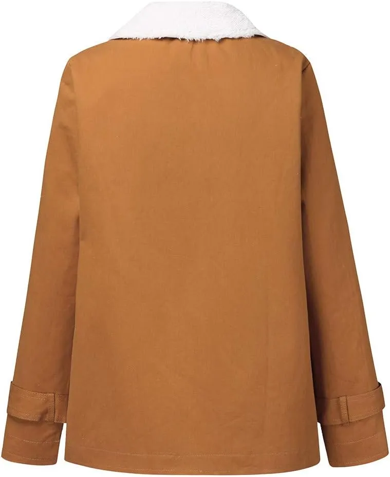 LCMTWX Women's Coats Basic Long Jacket Coat Single Breasted Long Sleeve Plus Size Outwear Coat Jacket with Coat for Women