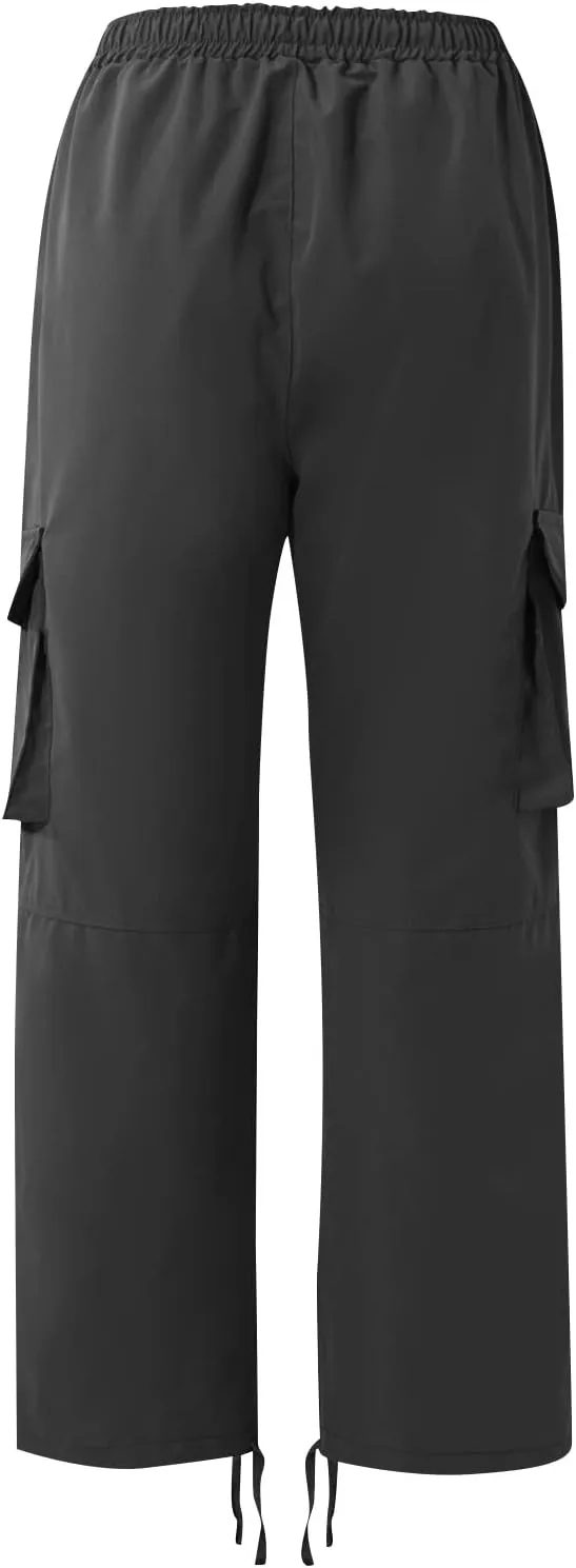 lcyhony Mens Cargo Pants Lightweight Breathable Tactical Pants Elastic Waist Straight Leg Sweatpants with Multi Pockets