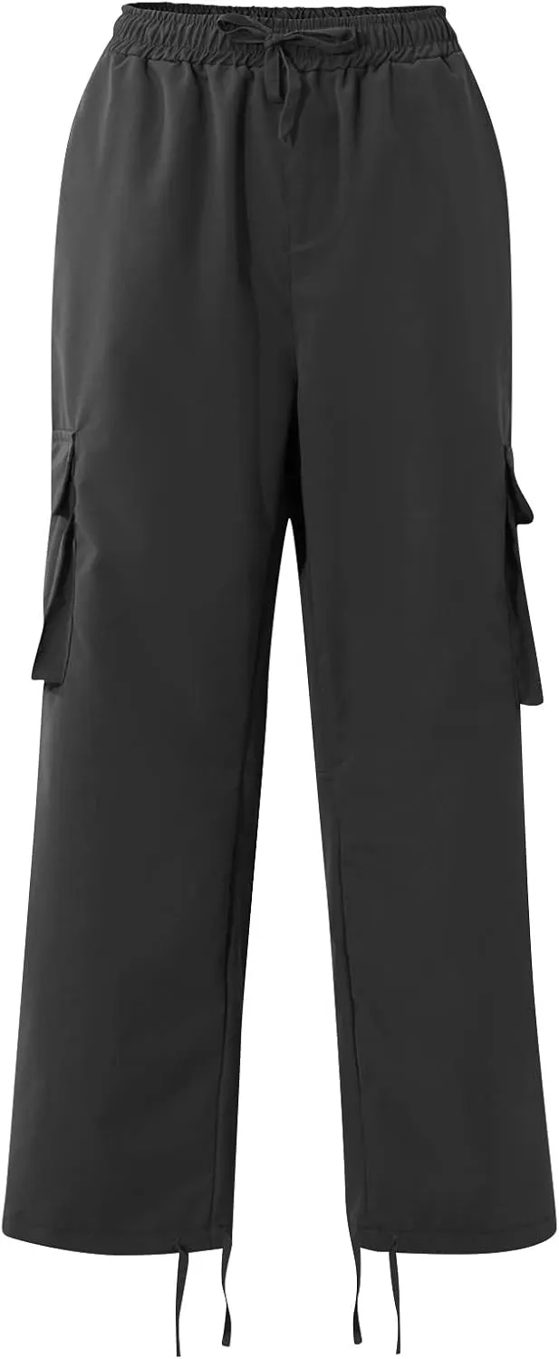 lcyhony Mens Cargo Pants Lightweight Breathable Tactical Pants Elastic Waist Straight Leg Sweatpants with Multi Pockets