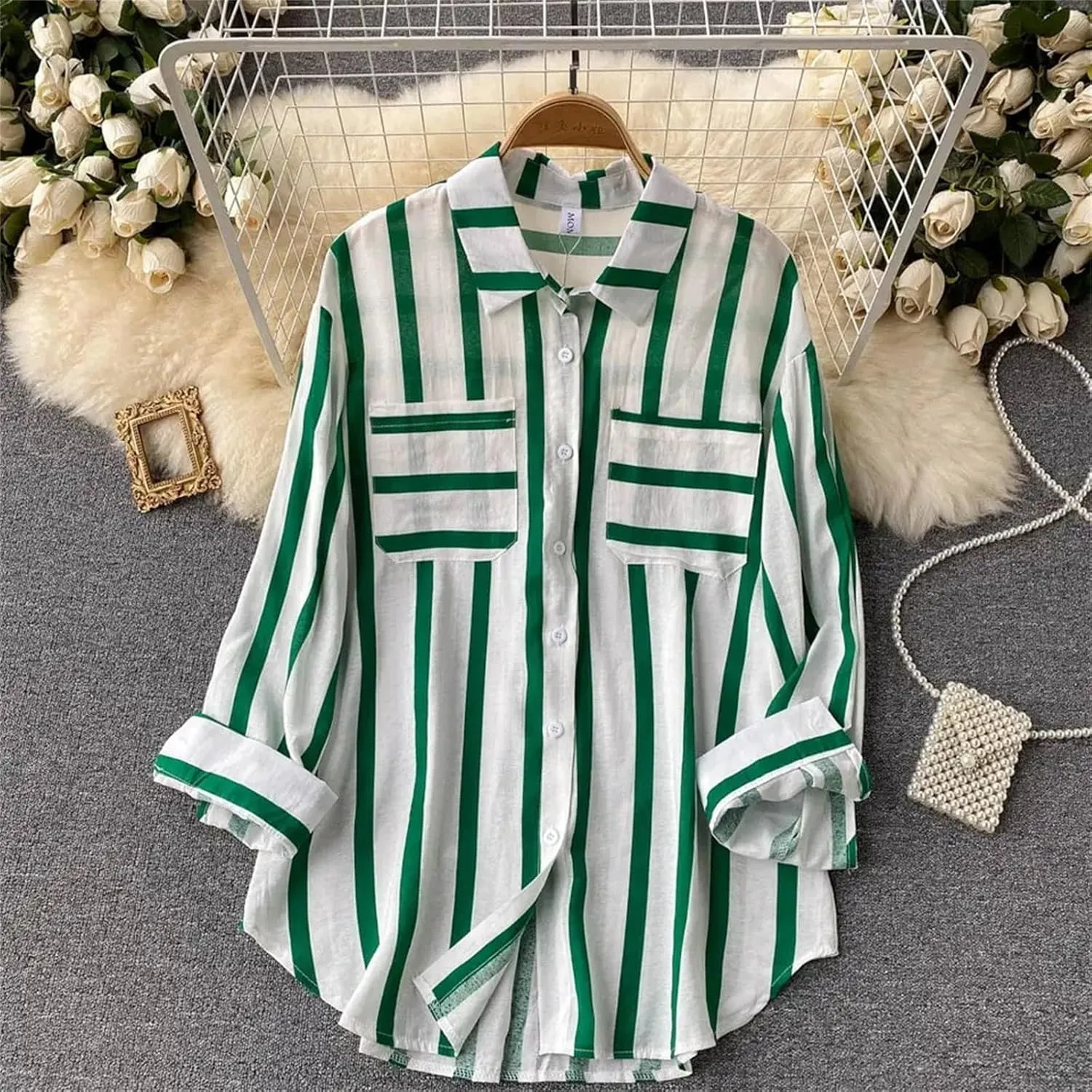 Linen Button Down Shirt Women Sleeve Collar Casual Women's Shirt Women's Shirt Tops for Women Womens Linen Shirt