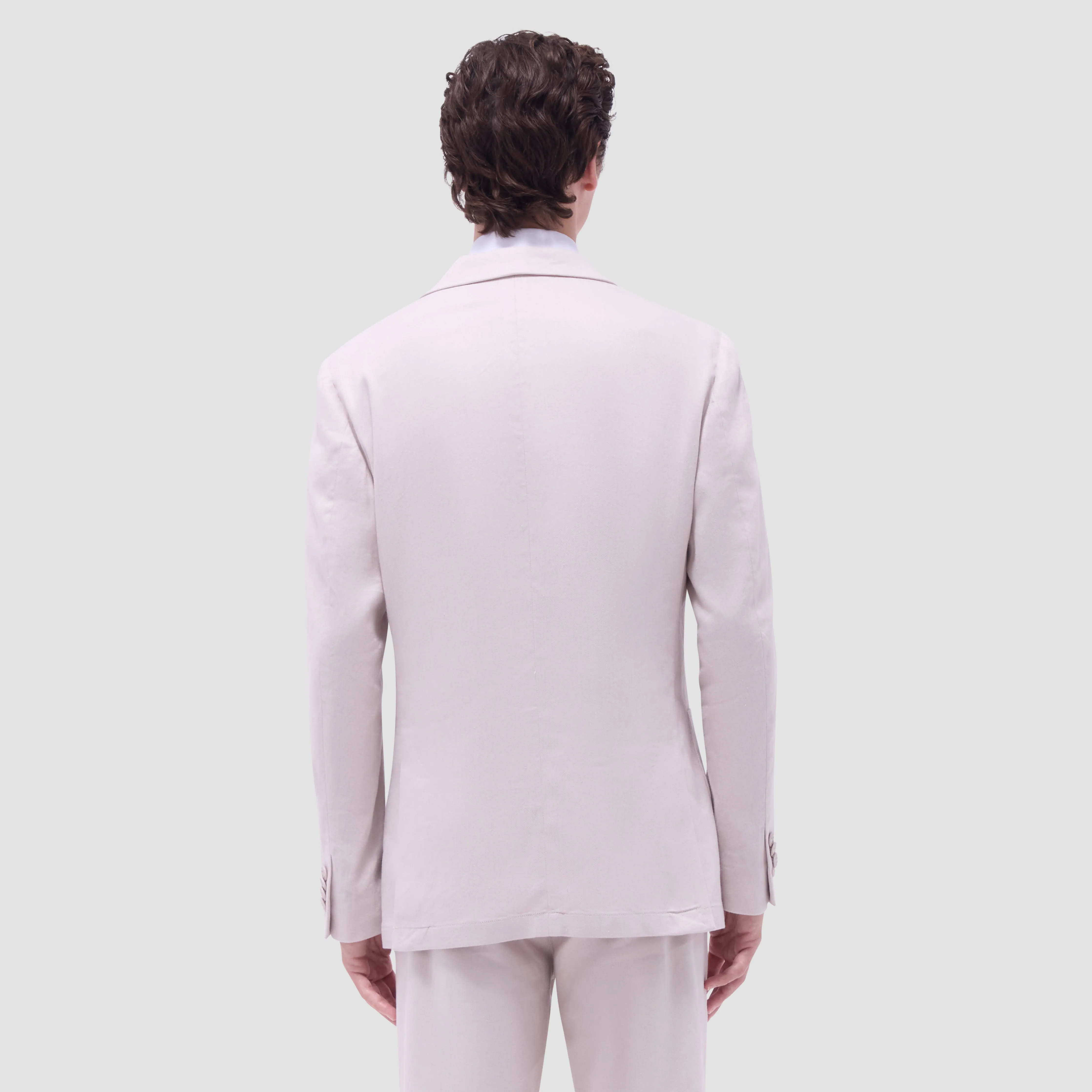 Linen-Cotton Two Button Blazer