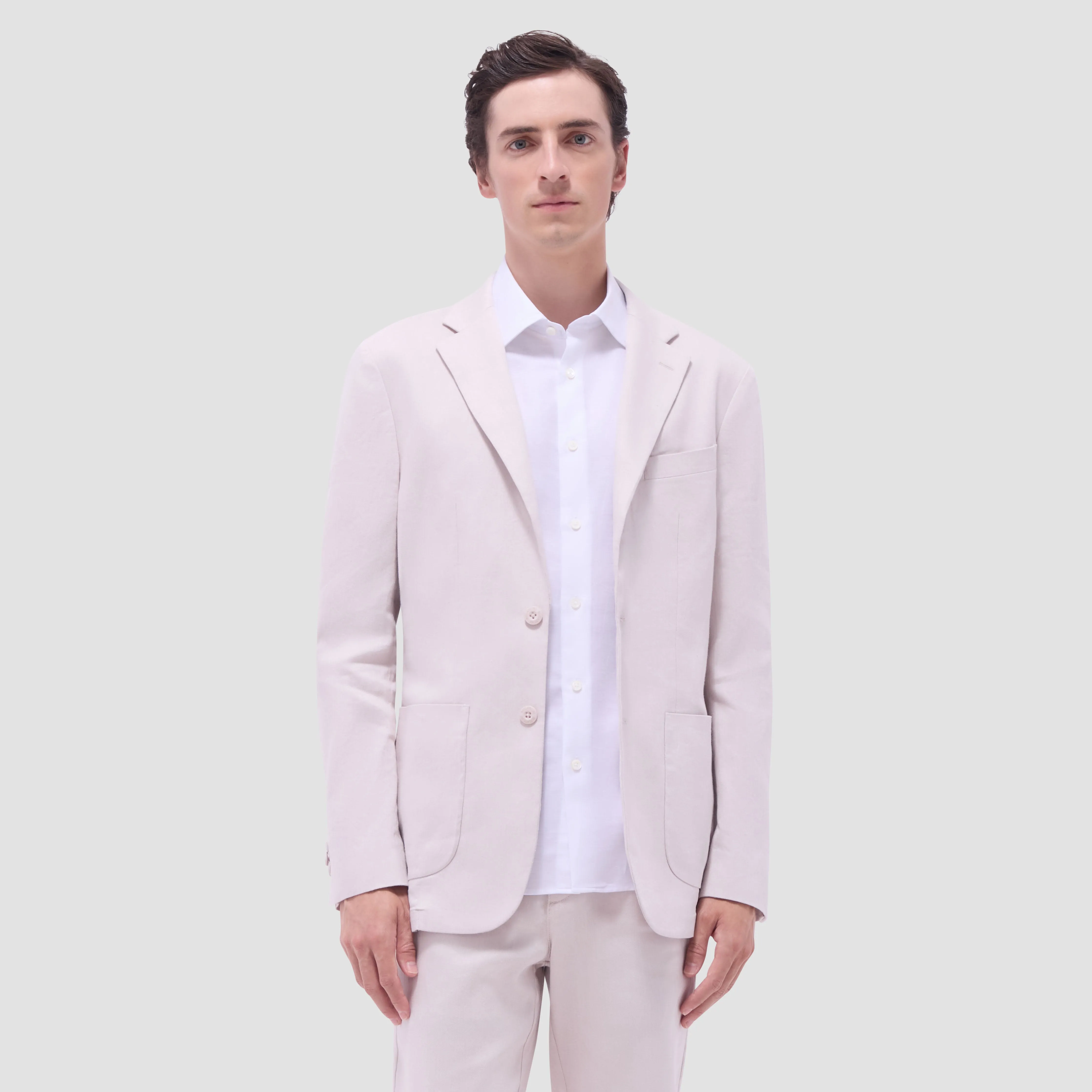 Linen-Cotton Two Button Blazer