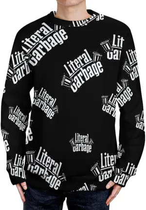 Literal Garbage Crew Neck Sweater Oversized Long Sleeve Pure Cotton Casual Knit Pullover Sweatshirt