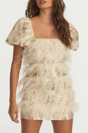 LoveShackFancy Beryl Feather mini dress