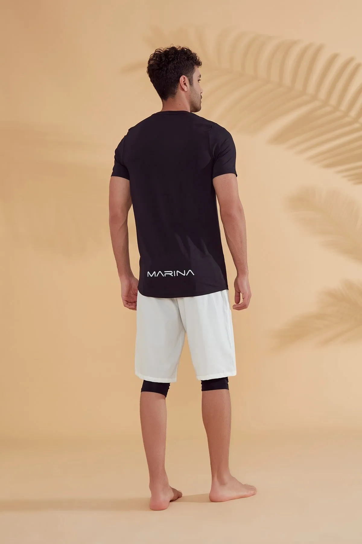 Lycra Black Men's Swim Shirts T2342
