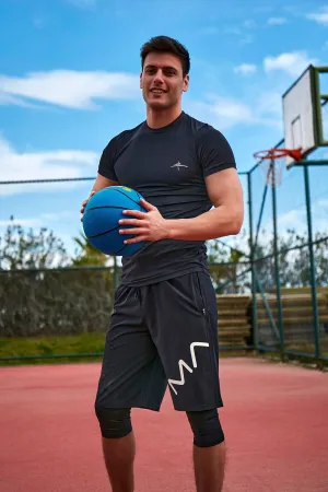 Lycra Black Men's Swim Shirts T2403