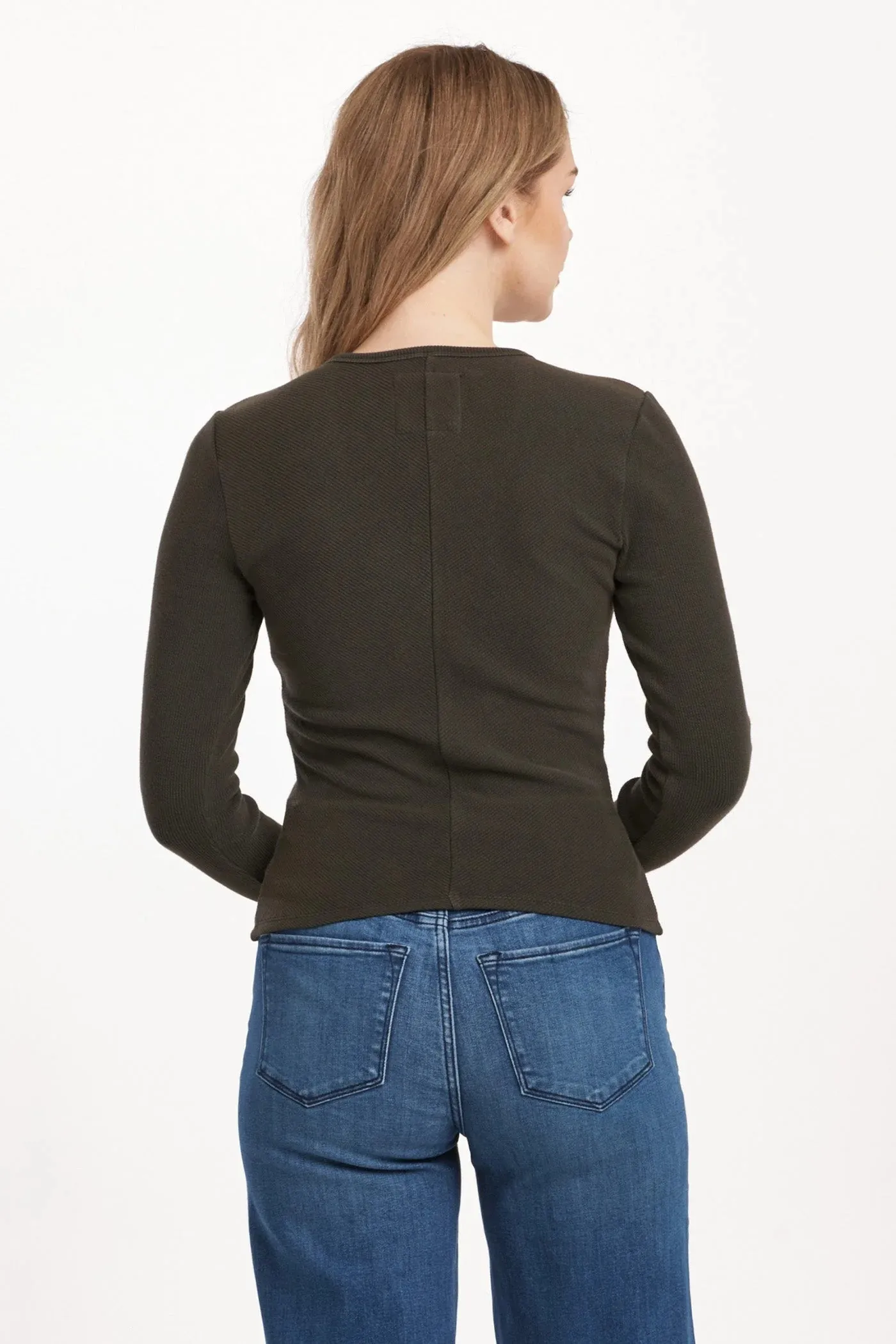 Marlowe V Neck Top - Dark Moss