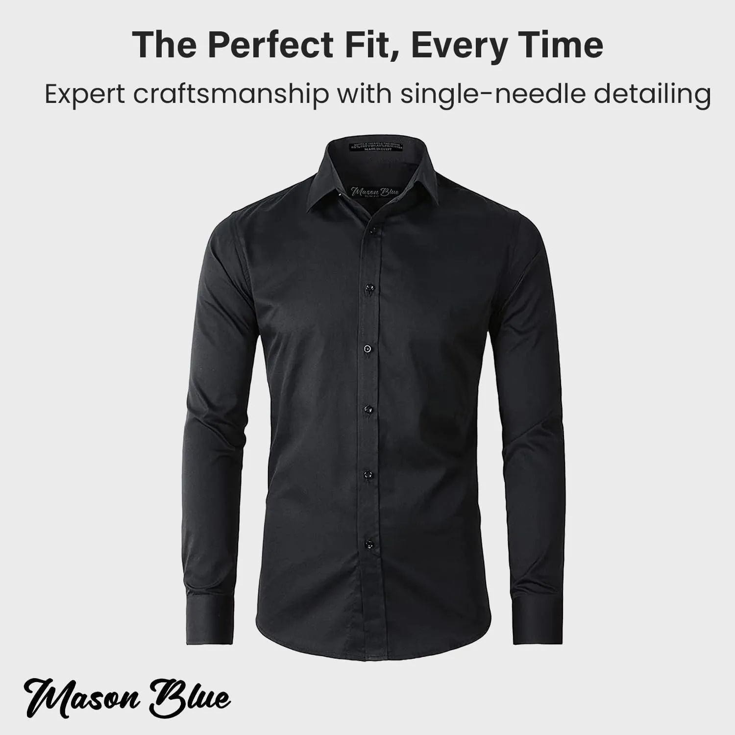 Mason Blue Slim Fit Dress Shirt