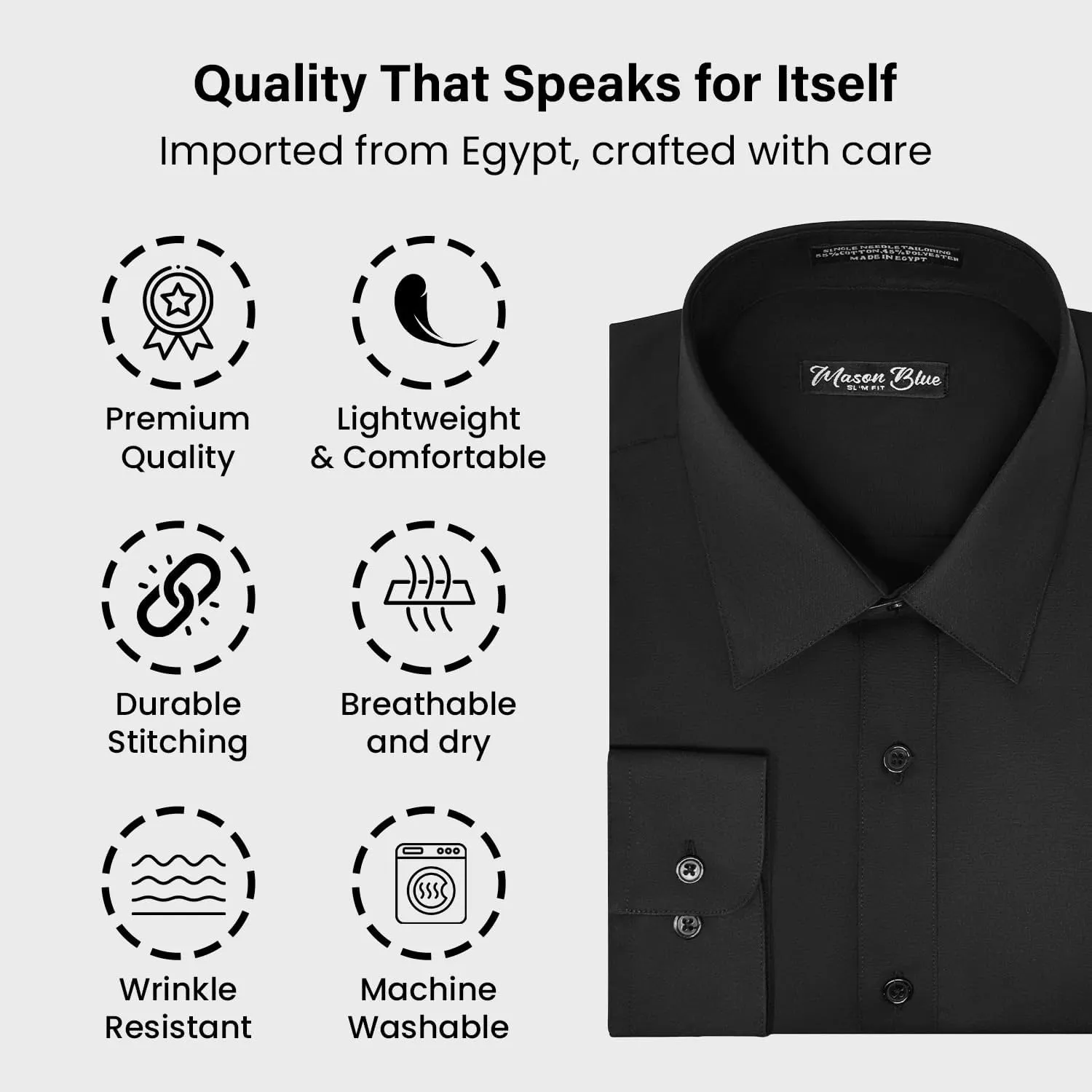 Mason Blue Slim Fit Dress Shirt