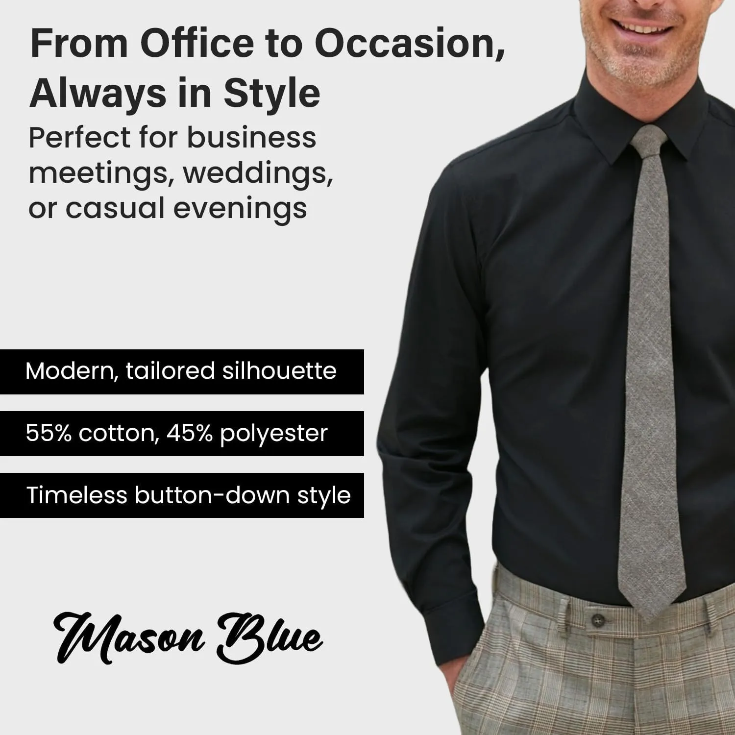 Mason Blue Slim Fit Dress Shirt