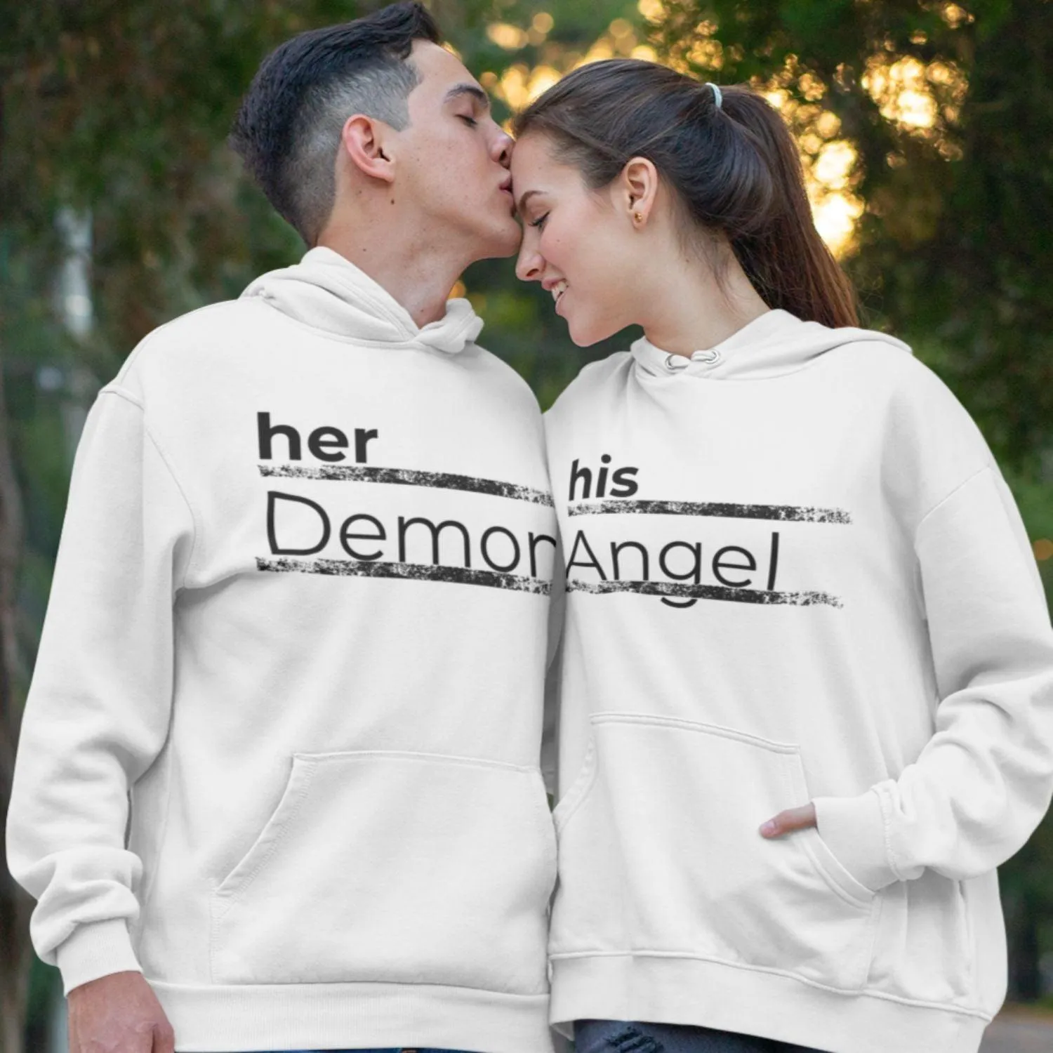 Matching Set: His Angel/Her Demon - Love & Marriage Gifts for Couples - Anniversary Tees