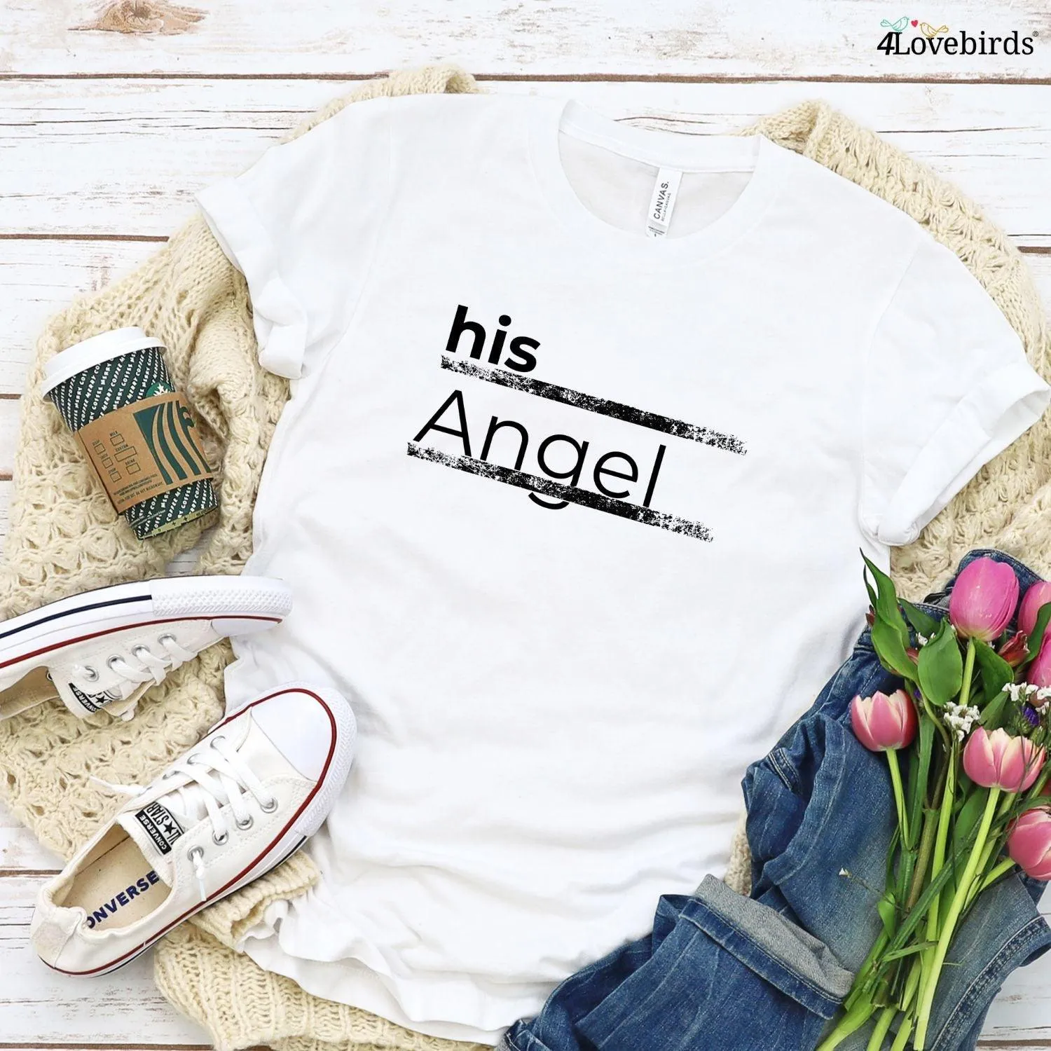 Matching Set: His Angel/Her Demon - Love & Marriage Gifts for Couples - Anniversary Tees
