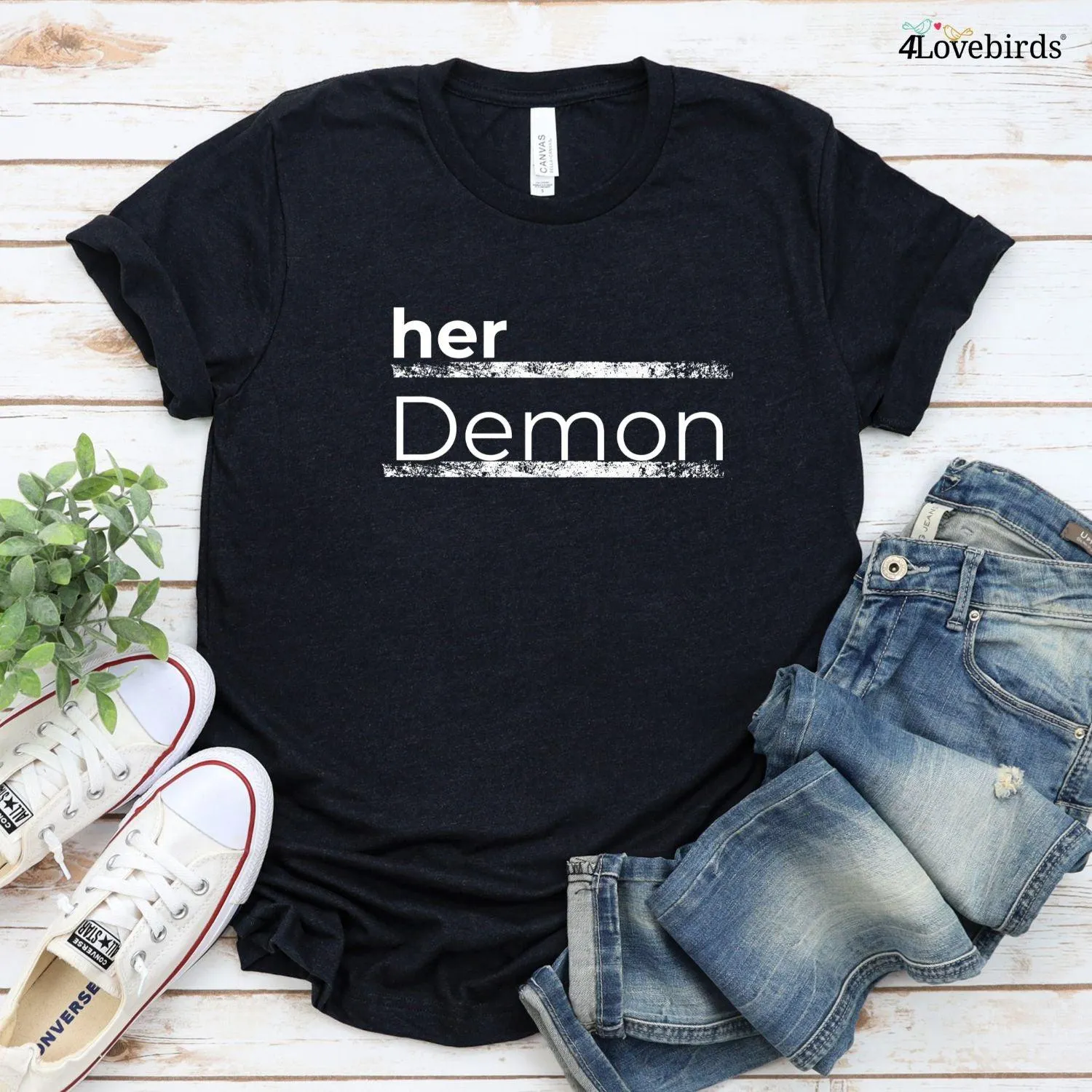 Matching Set: His Angel/Her Demon - Love & Marriage Gifts for Couples - Anniversary Tees