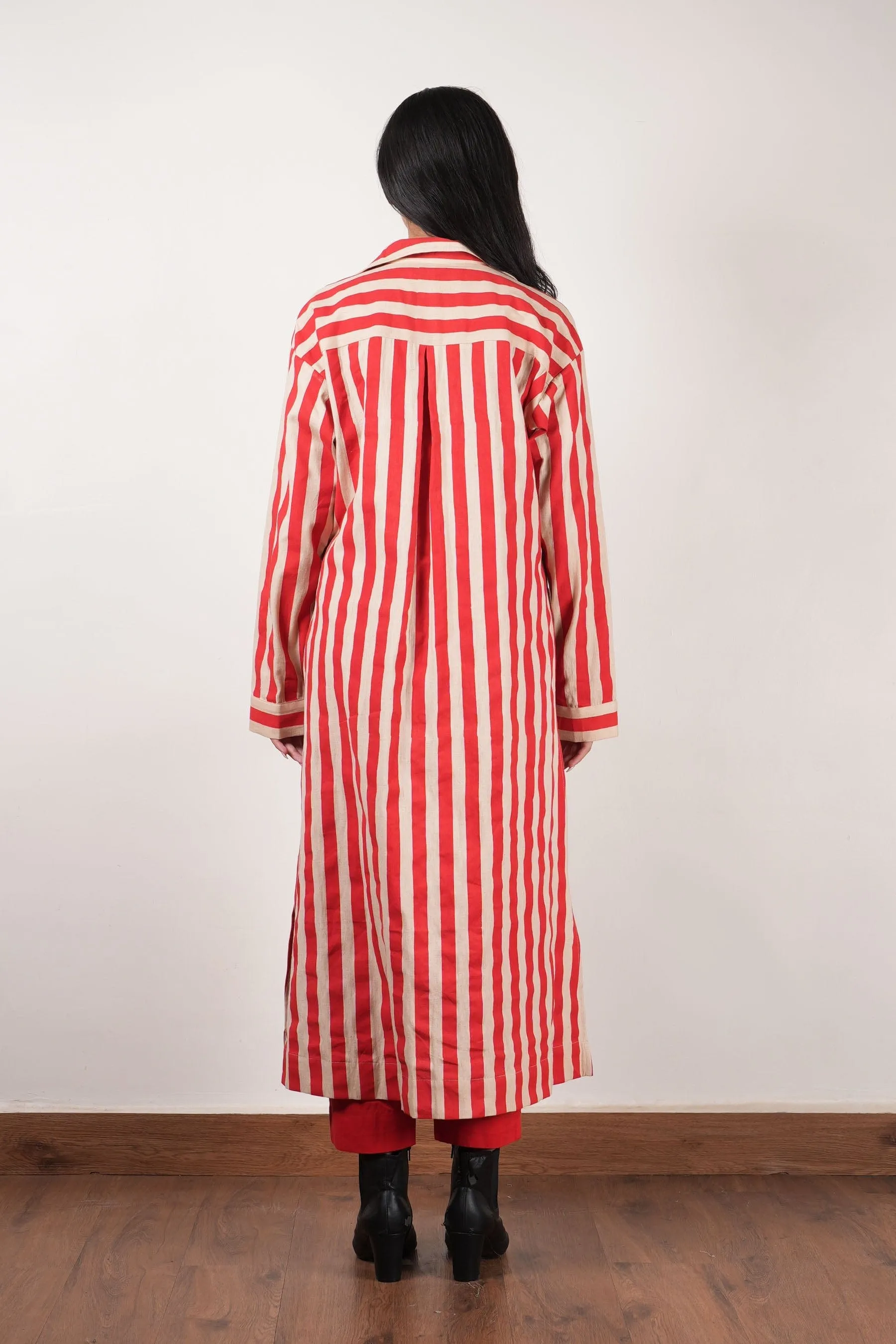 Mati Red Striped Tunic Set (2 Pcs)
