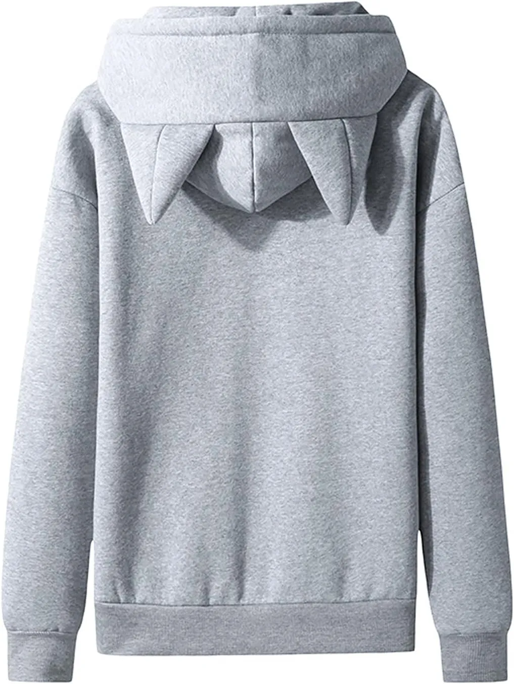 Men Fleece Pullover Cat Ears Hoodies Unisex Fashion Casual Solid Hooded Sweatshirt Women with Pocket Sweater Long Sleeve Tops