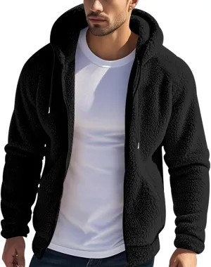 Men Zip Up Hoodie Thermal Big and Tall Sweatshirt Personalized Winter Jacket