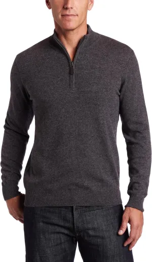 Men's 100% Cashmere Half Zip Cashmere Sweater