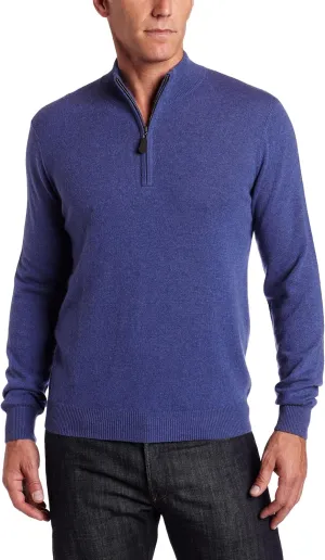 Men's 100% Cashmere Half Zip Cashmere Sweater