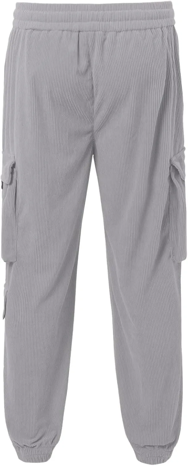 Men's Athletic Joggers Lightweight Breathable Running Pants with Drawstring Tapered Fit for Hiking Camping Workouts