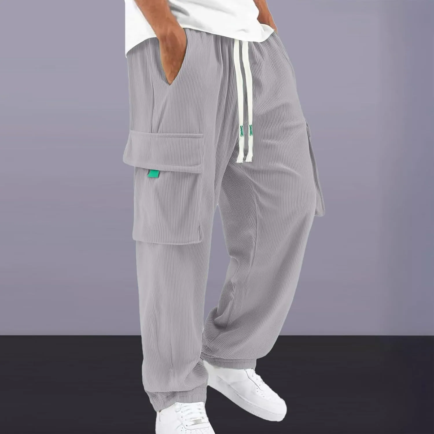 Men's Athletic Joggers Lightweight Breathable Running Pants with Drawstring Tapered Fit for Hiking Camping Workouts