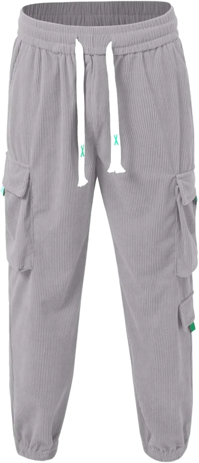 Men's Athletic Joggers Lightweight Breathable Running Pants with Drawstring Tapered Fit for Hiking Camping Workouts