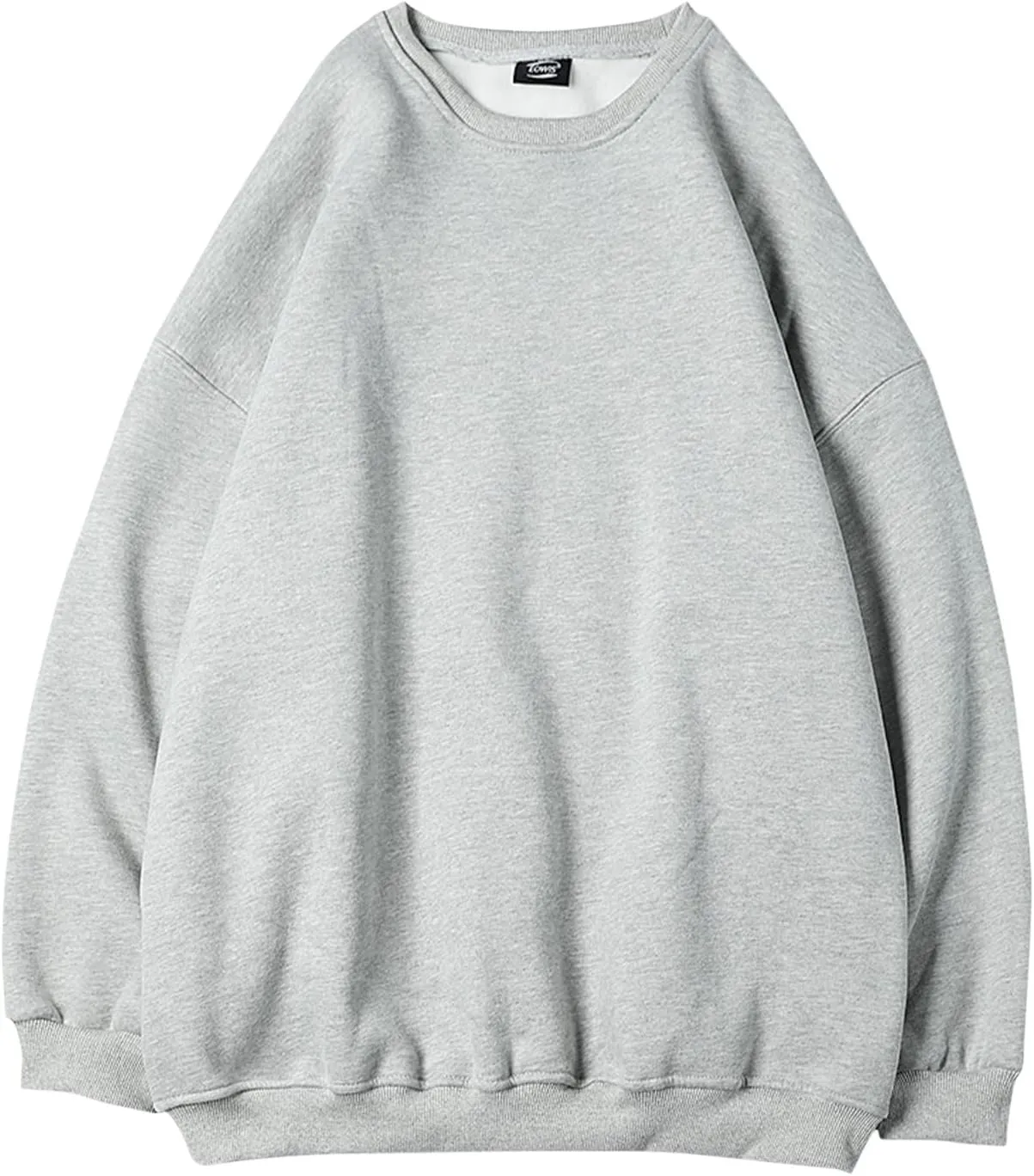 Men's Baggy Sweater Fashion Solid Crewneck Drop Shoulder Sleeve Pullover Sweatshirt Loose Crewneck Sweater
