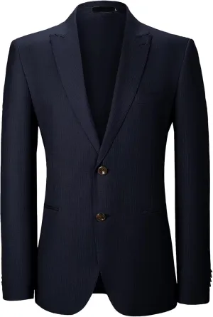 Mens Blazer Jacket Slim Fit Sports Coats for Men Two Button Casual Sports Coat for Business Pinstripe Suit Jacket