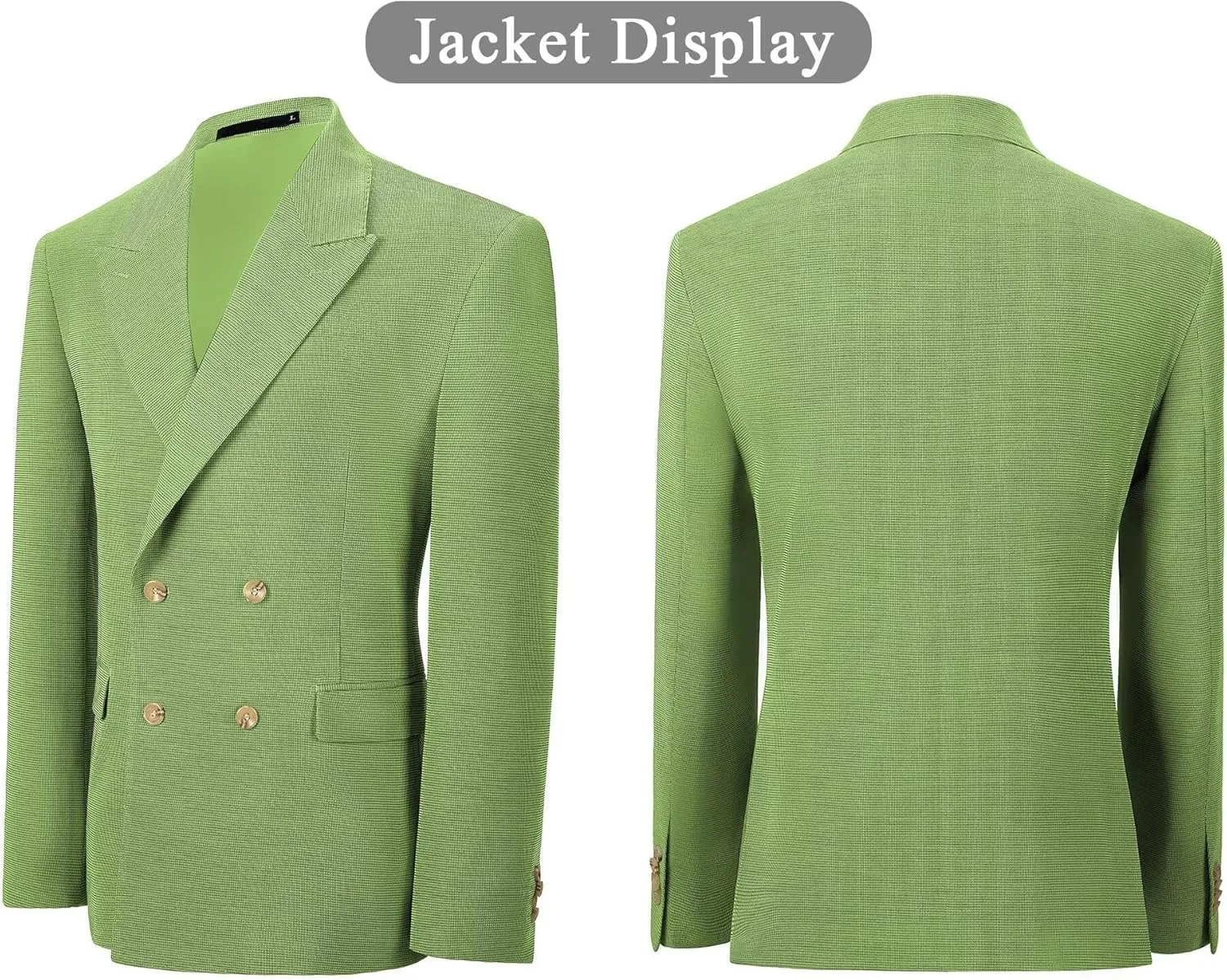 Mens Blazer Peak Lapel Suit Jacket Double Breasted Sports Jackets for Men Slim Fit Casual Sports Coat for Business