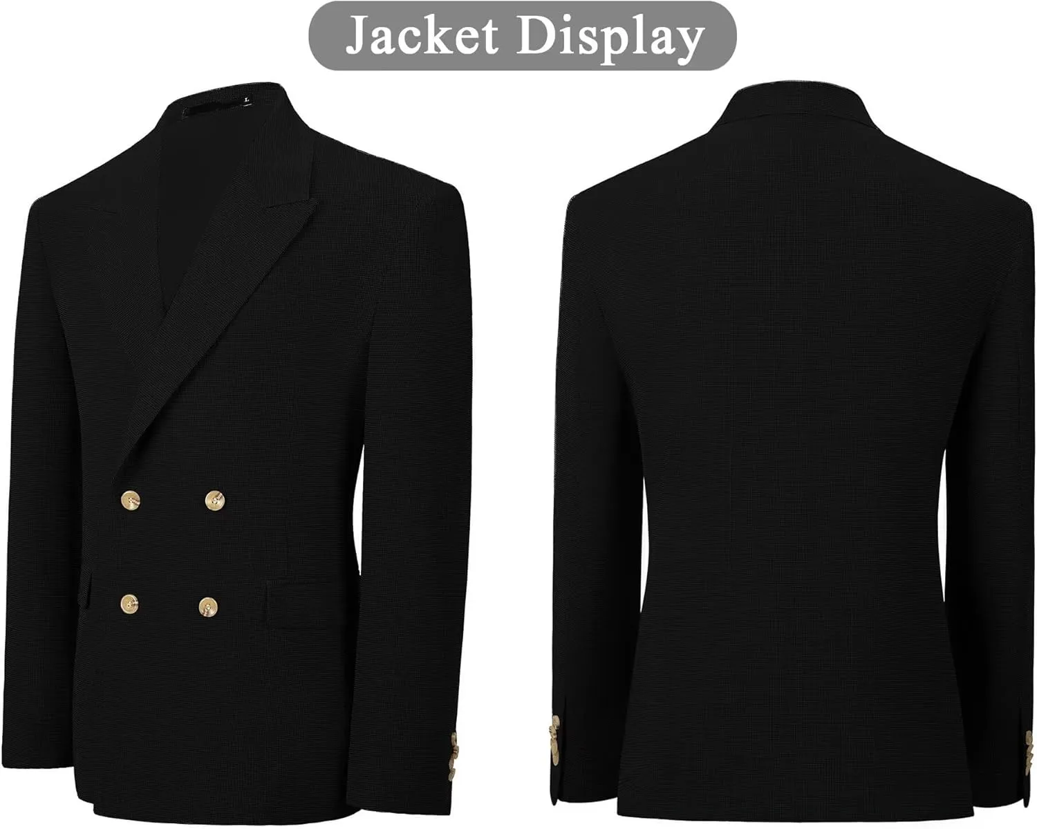 Mens Blazer Peak Lapel Suit Jacket Double Breasted Sports Jackets for Men Slim Fit Casual Sports Coat for Business