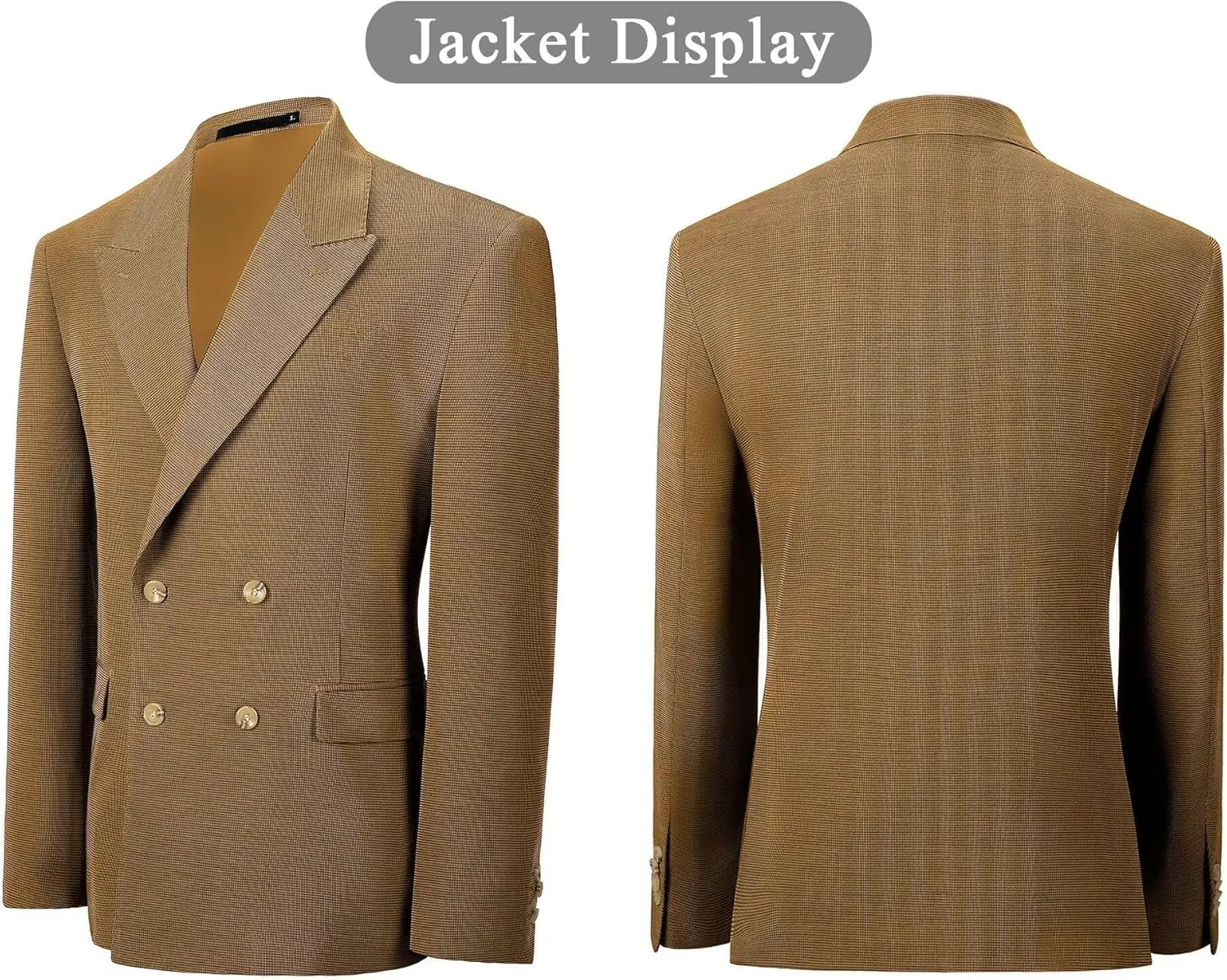Mens Blazer Peak Lapel Suit Jacket Double Breasted Sports Jackets for Men Slim Fit Casual Sports Coat for Business