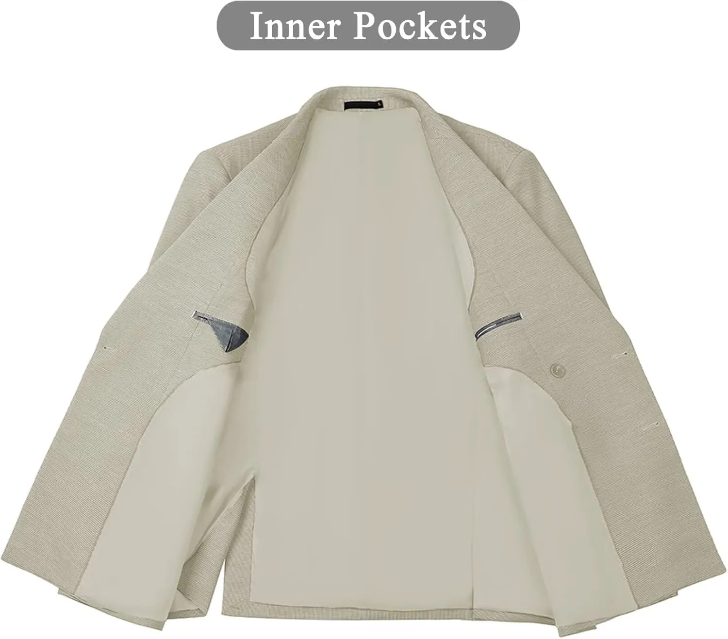 Mens Blazer Peak Lapel Suit Jacket Double Breasted Sports Jackets for Men Slim Fit Casual Sports Coat for Business