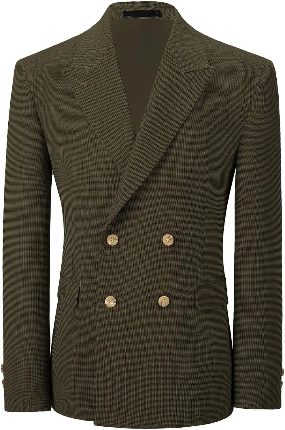 Mens Blazer Peak Lapel Suit Jacket Double Breasted Sports Jackets for Men Slim Fit Casual Sports Coat for Business