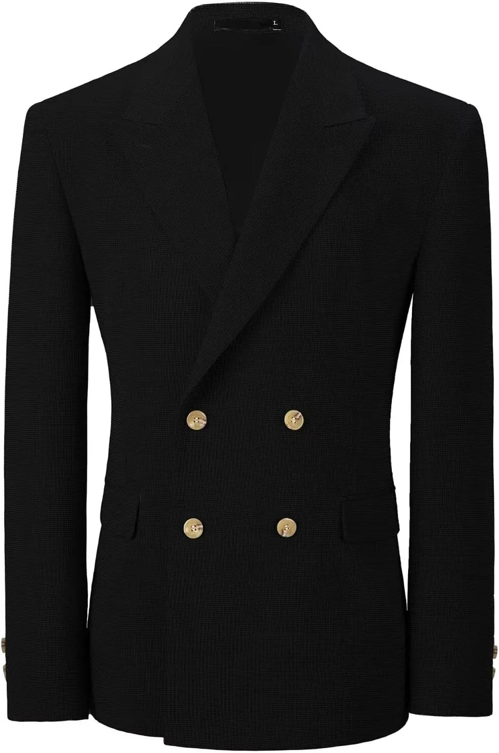 Mens Blazer Peak Lapel Suit Jacket Double Breasted Sports Jackets for Men Slim Fit Casual Sports Coat for Business