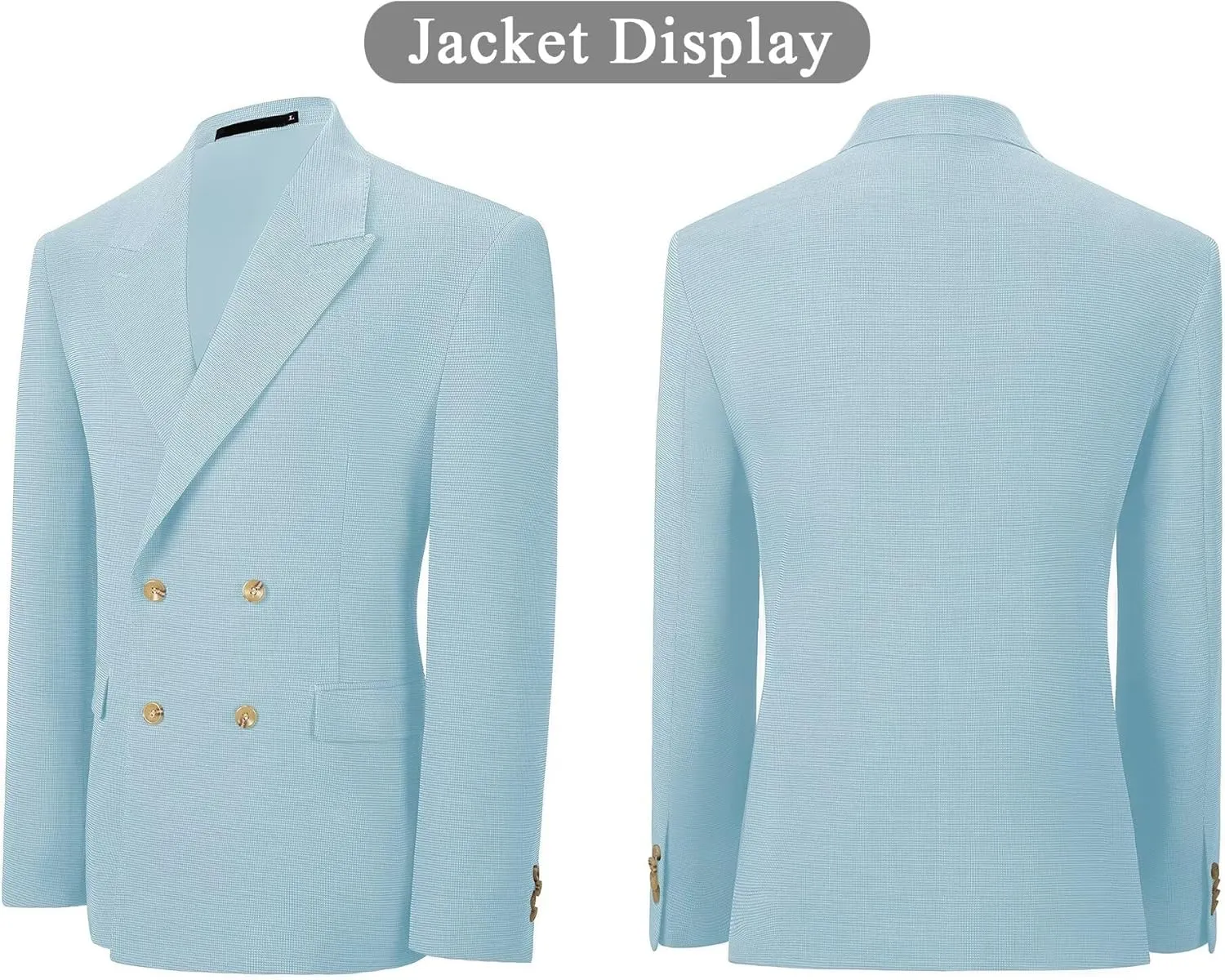 Mens Blazer Peak Lapel Suit Jacket Double Breasted Sports Jackets for Men Slim Fit Casual Sports Coat for Business