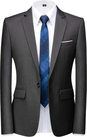 Mens Blazer Suit Jacket Slim Fit Sports Coat Casual One Button Single Breasted Business Wedding Blazer Sports Coat Men