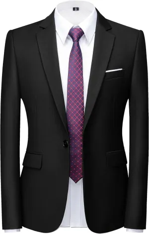 Mens Blazer Suit Jacket Slim Fit Sports Coat Casual One Button Single Breasted Business Wedding Blazer Sports Coat Men