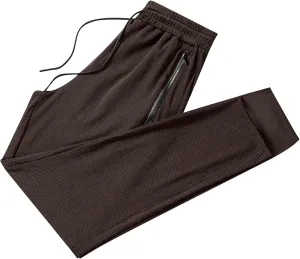 Mens Breathable Sweatpants Joggers Quick Dry Ice Silk Joggers Running Gym Athletic Hiking Trousers with Drawstring