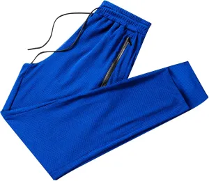 Mens Breathable Sweatpants Joggers Quick Dry Ice Silk Joggers Running Gym Athletic Hiking Trousers with Drawstring