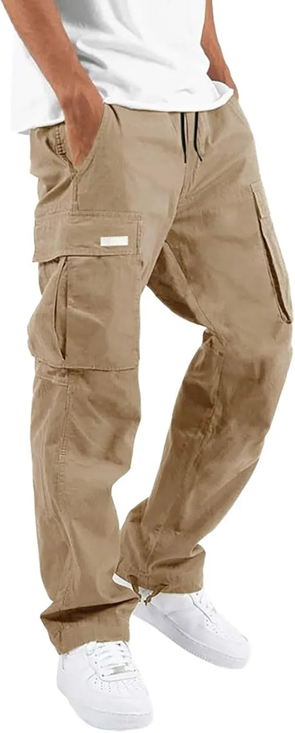 Mens Cargo Pants Breathable Work Summer Casual Stretch with Pockets Construction Trousers