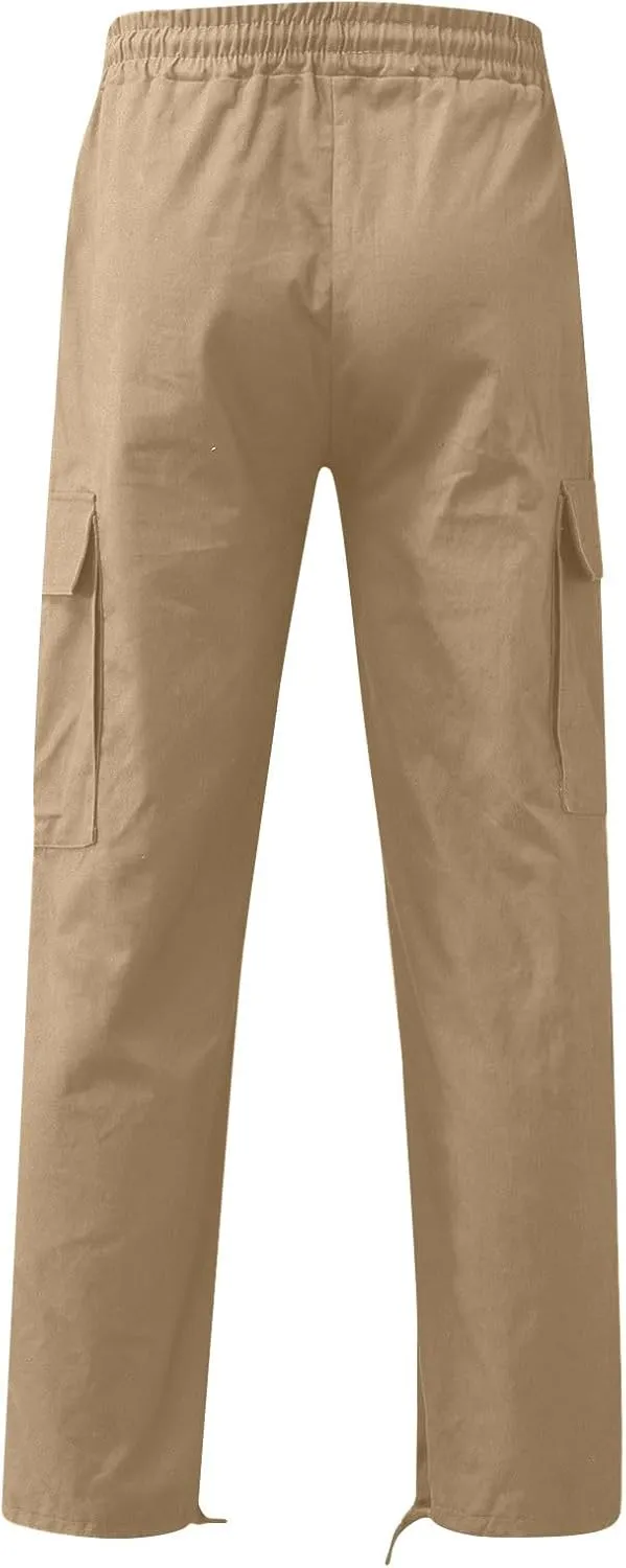 Mens Cargo Pants Breathable Work Summer Casual Stretch with Pockets Construction Trousers