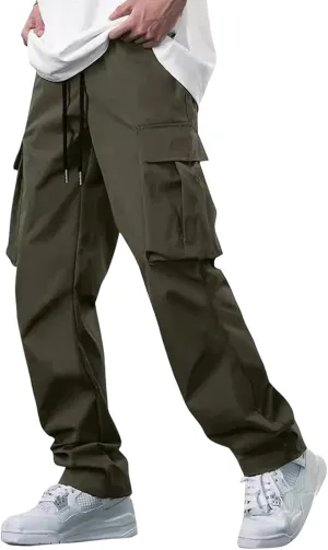 Mens Cargo Pants Military Water Resistant Hiking Breathable Baggy Classic Ripstop Trousers