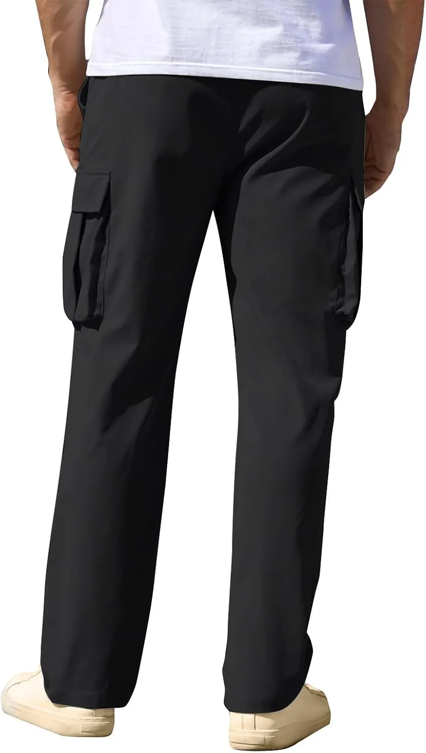 Mens Cargo Pants Military Water Resistant Hiking Breathable Baggy Classic Ripstop Trousers