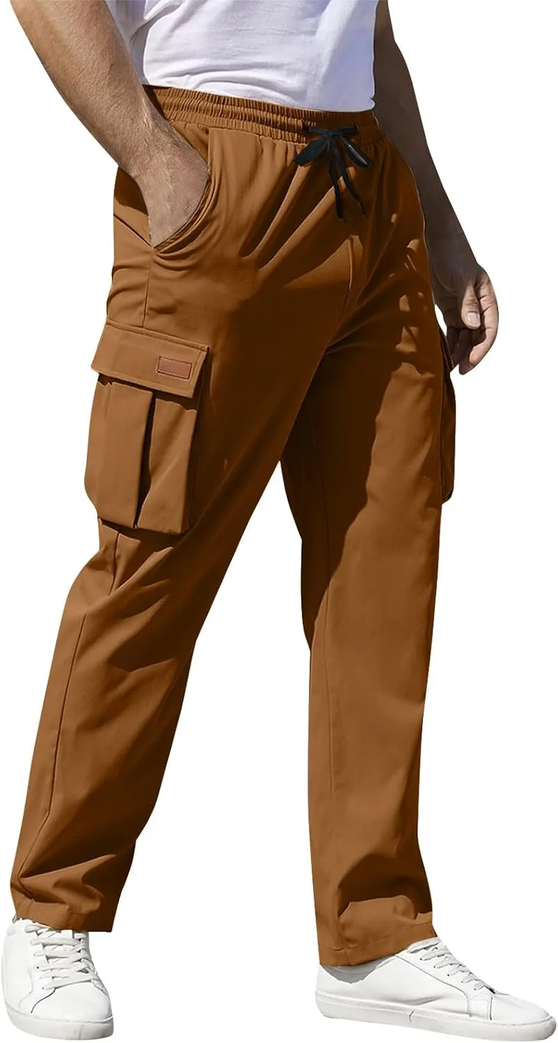 Mens Cargo Pants Military Water Resistant Hiking Breathable Baggy Classic Ripstop Trousers
