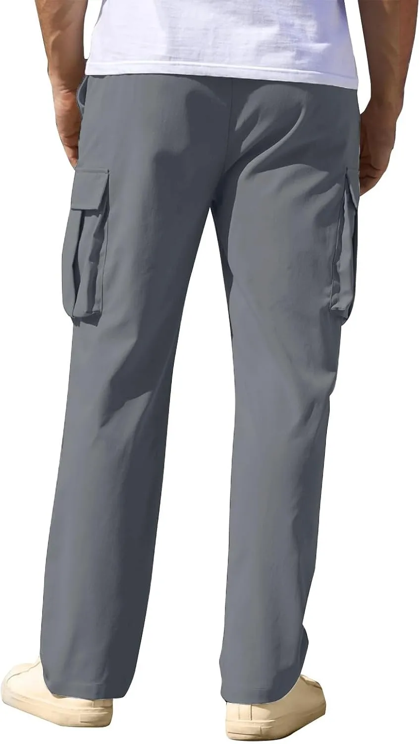Mens Cargo Pants Military Water Resistant Hiking Breathable Baggy Classic Ripstop Trousers