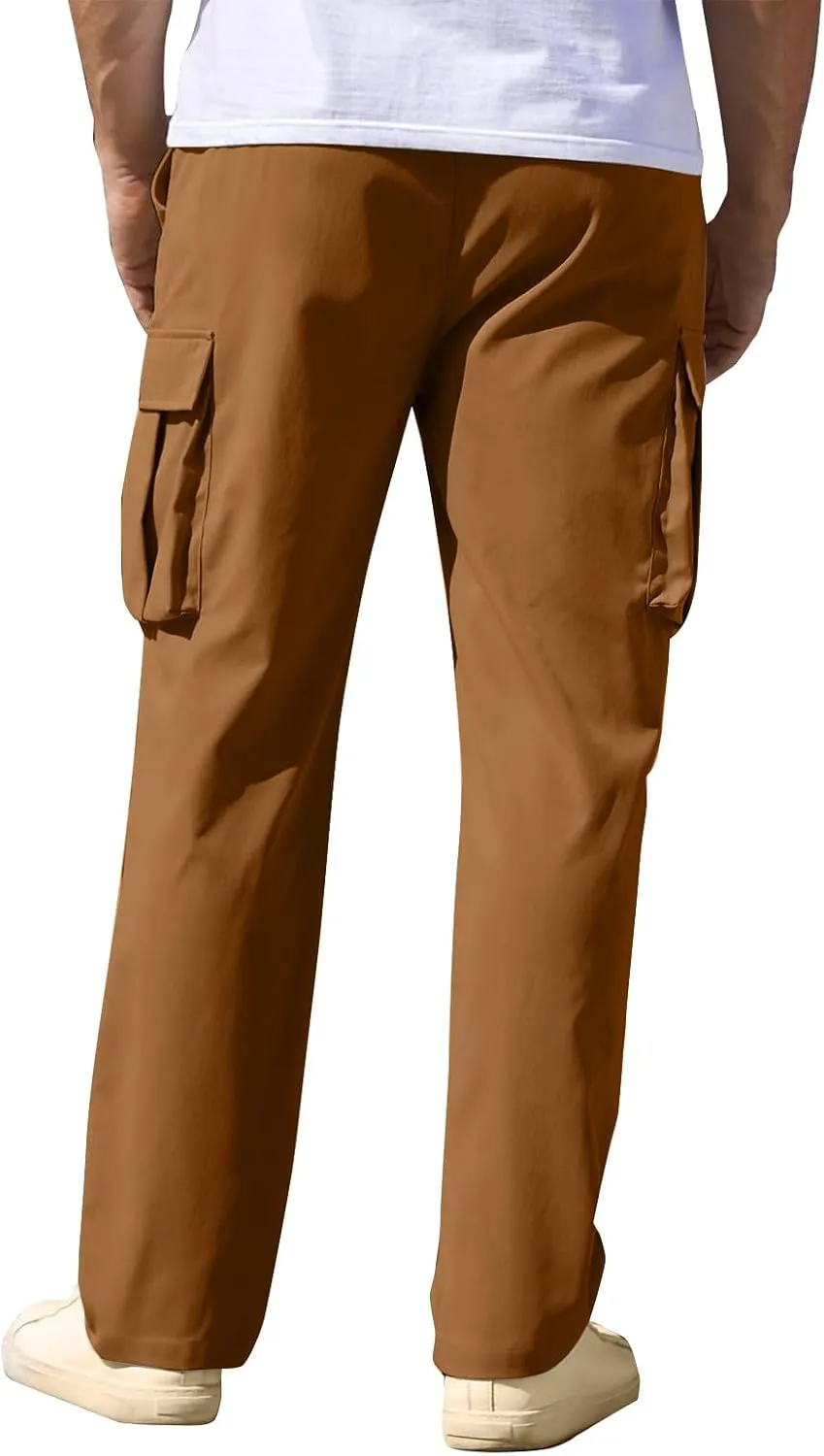 Mens Cargo Pants Military Water Resistant Hiking Breathable Baggy Classic Ripstop Trousers