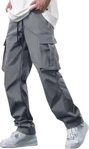 Mens Cargo Pants Military Water Resistant Hiking Breathable Baggy Classic Ripstop Trousers