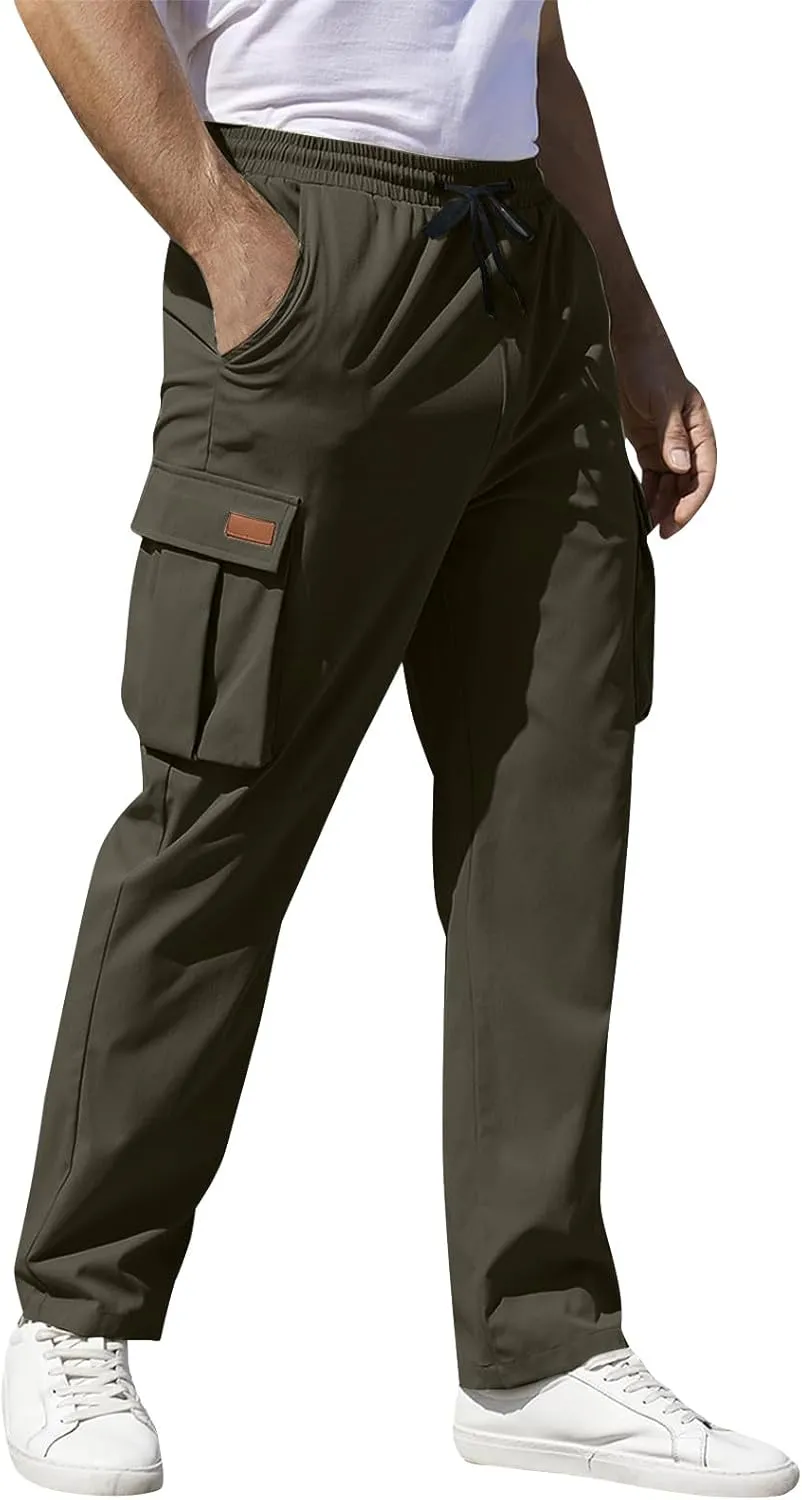 Mens Cargo Pants Military Water Resistant Hiking Breathable Baggy Classic Ripstop Trousers