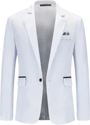 Mens Casual Blazer Slim Fit Suit Jacket Two Button Lightweight Sport Coats Wedding Party Formal Business Jackets